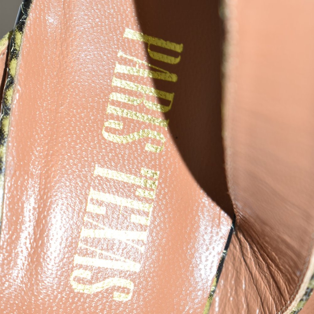 Paris Texas Python Embossed Ankle Strap Sandal Bl… - image 8